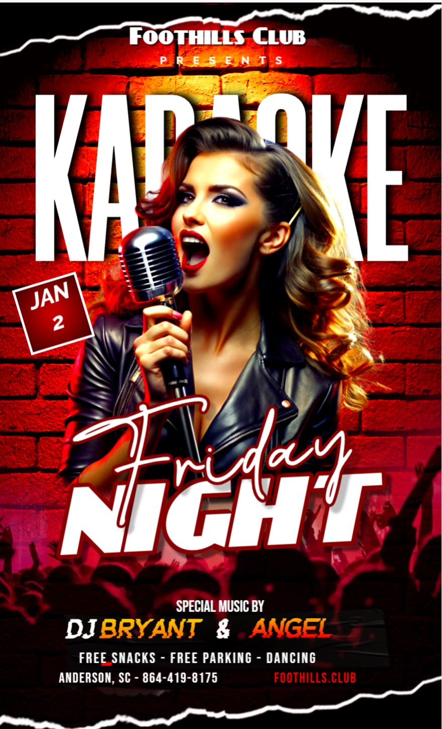 Anderson : January 2, 2026 - 8:30pm - Sexy Friday Dance and Karaoke