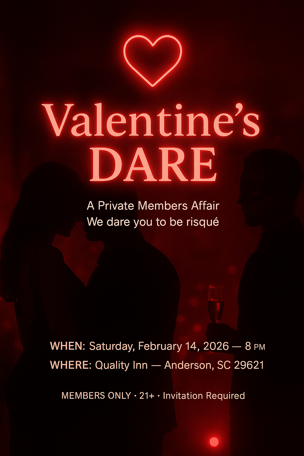 February 14, 2026 - 8:00pm<br/>Valentine's DARE